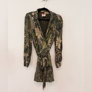 Farm Rio Cool Leopard Mini Wrap Dress